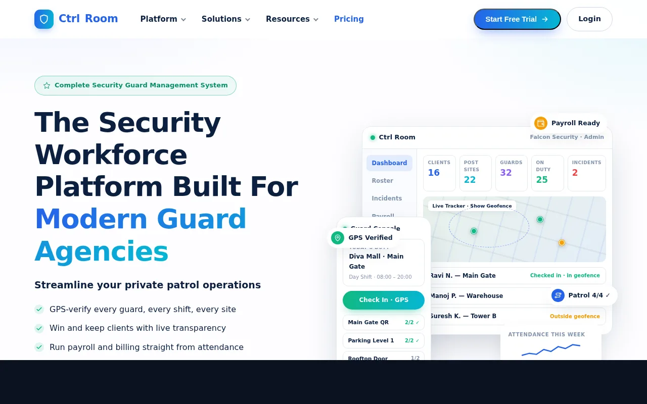 Ctrl Room — live product screenshot