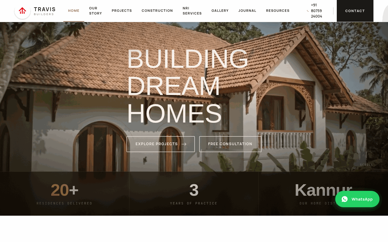 Travis Builders — live client website